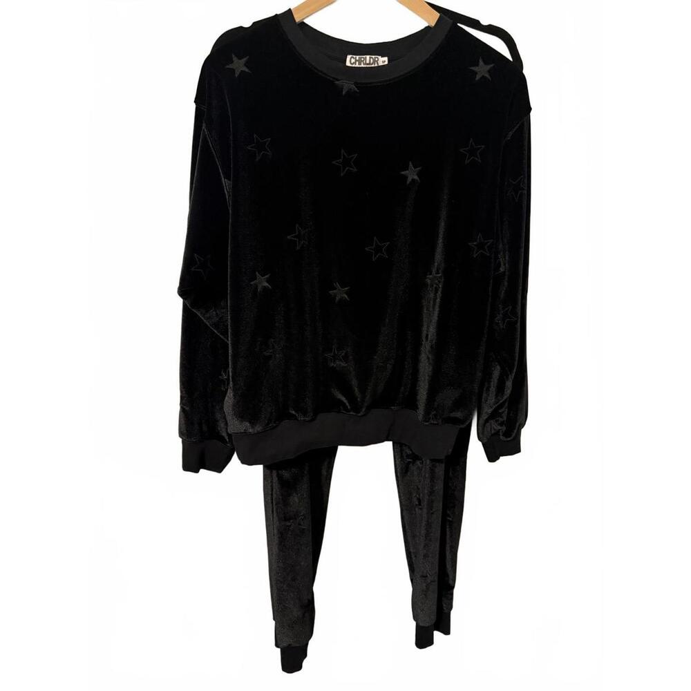 CHRLDR Cheerleader Oversized Velvet Star Set – Small – Midnight Black